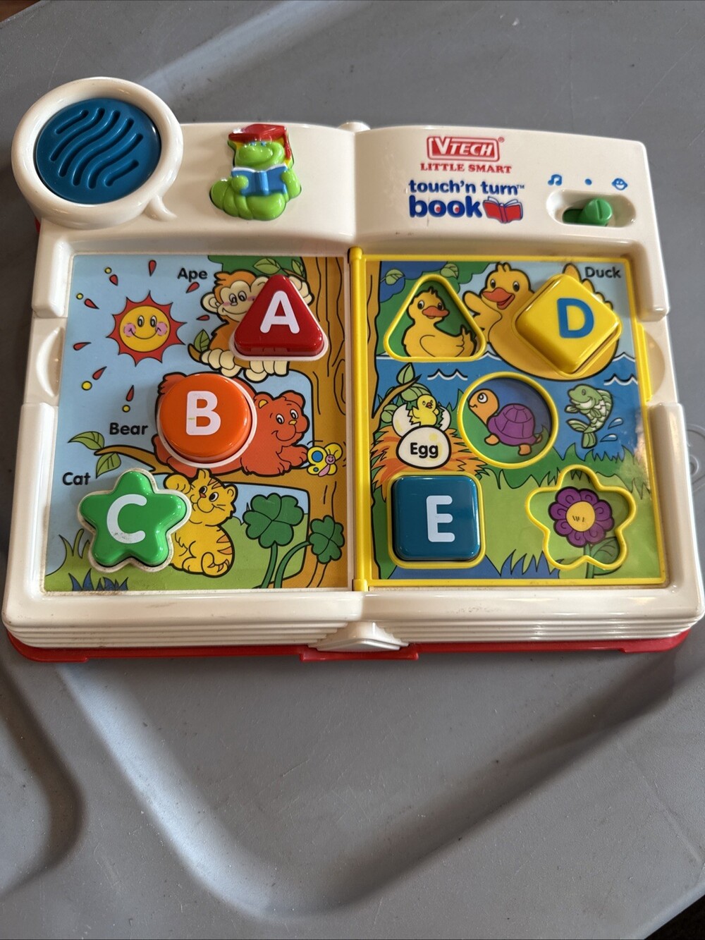 Vintage VTech Little Smart Touch’n Turn Book Letters Animals Tested & Working